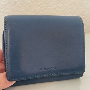 Coach Blue Leather Small Wallet